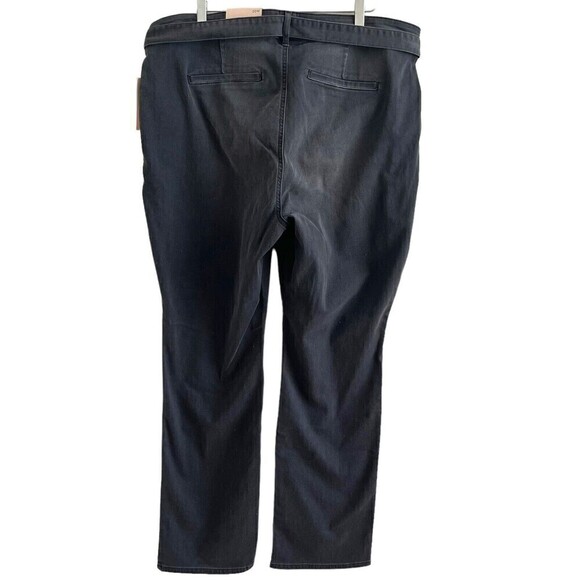NYDJ Columbia Marilyn Tie Waist Straight Leg Pants Jeans Gray Stretch Size 20W - Picture 3 of 14